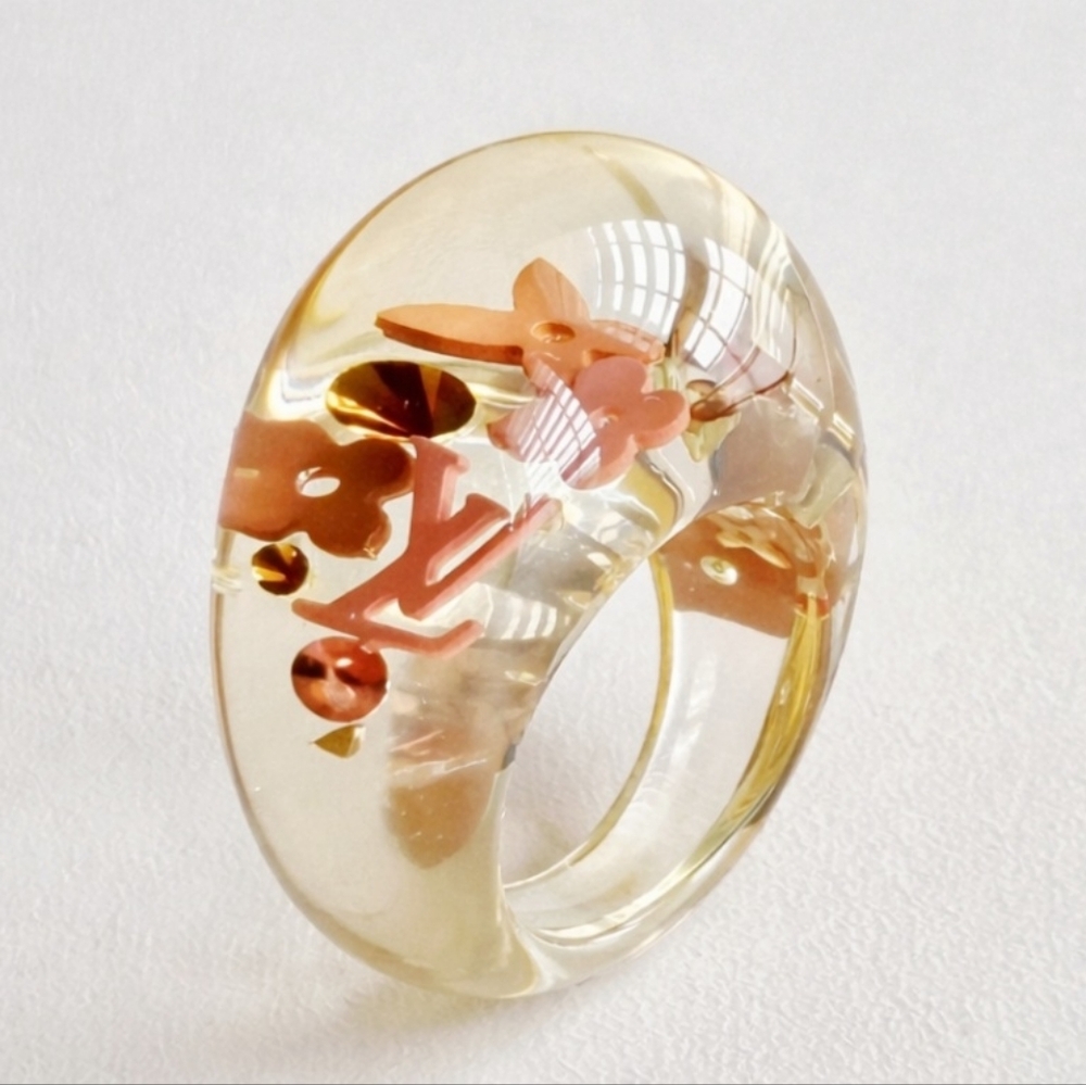 Louis Vuitton Clear Resin & Crystal Ring